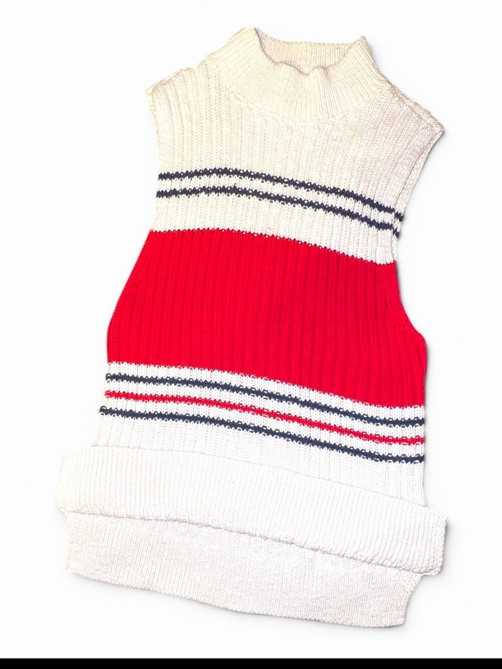 Abercrombie & Fitch Americana Sweater Vest Medium | Cotton Linen Blend Nautical